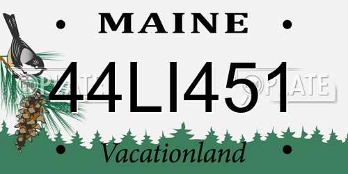 44LI451 Maine License Plate