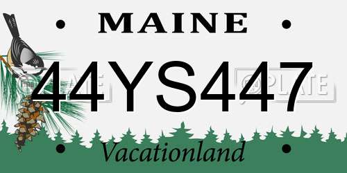 44YS447 Maine License Plate