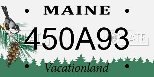 450A93 Maine License Plate