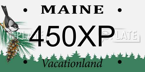 450XP Maine License Plate