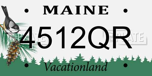 4512QR Maine License Plate