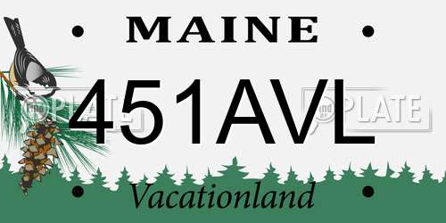 451AVL Maine License Plate