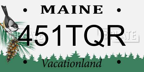 451TQR Maine License Plate