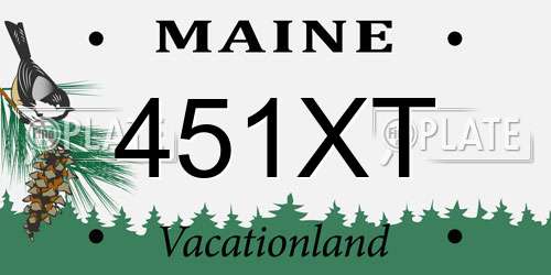 451XT Maine License Plate