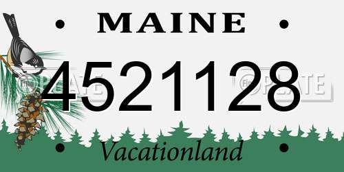 4521128 Maine License Plate