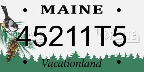 45211T5 Maine License Plate