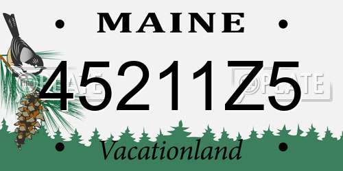 45211Z5 Maine License Plate