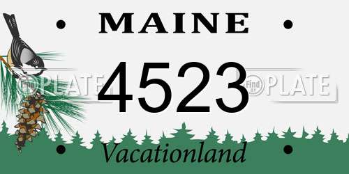 4523 Maine License Plate