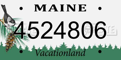 4524806 Maine License Plate