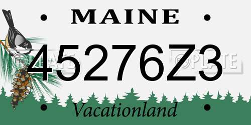45276Z3 Maine License Plate