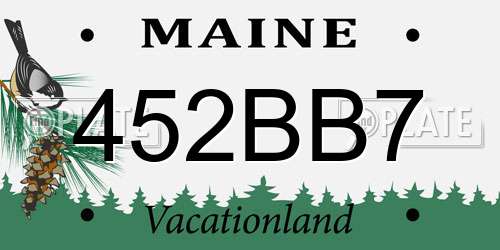 452BB7 Maine License Plate