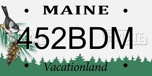 452BDM Maine License Plate