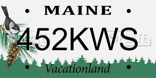 452KWS Maine License Plate