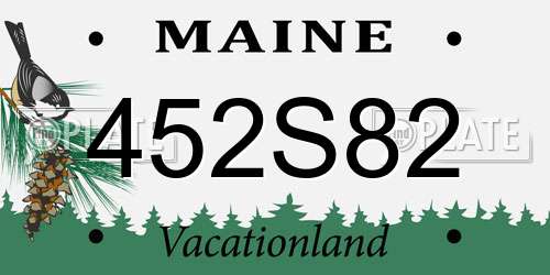 452S82 Maine License Plate