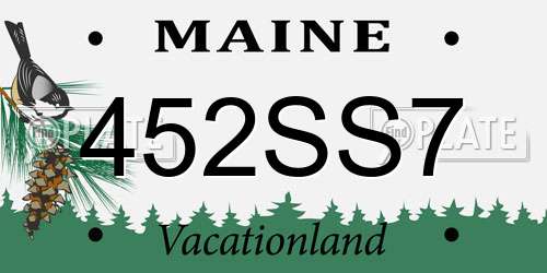 452SS7 Maine License Plate