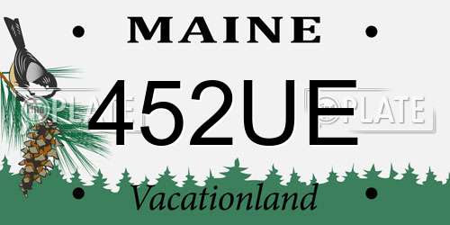 452UE Maine License Plate