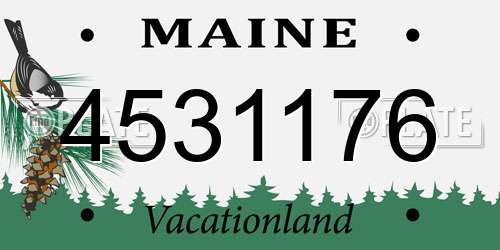 4531176 Maine License Plate