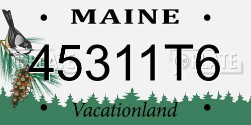 45311T6 Maine License Plate