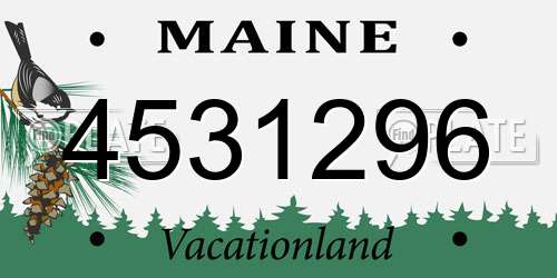 4531296 Maine License Plate