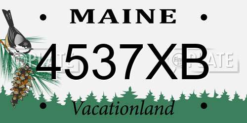 4537XB Maine License Plate
