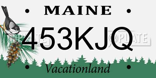 453KJQ Maine License Plate