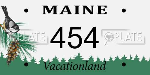 454 Maine License Plate
