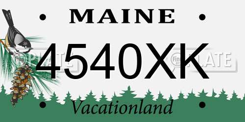 4540XK Maine License Plate