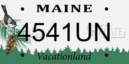 4541UN Maine License Plate