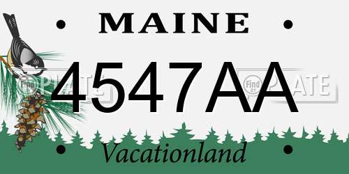 4547AA Maine License Plate