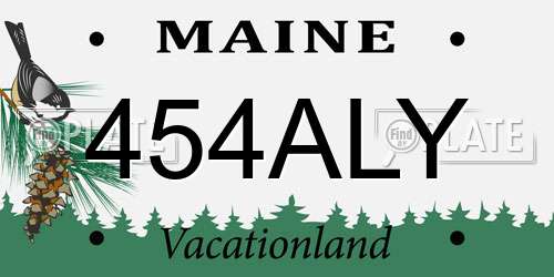 454ALY Maine License Plate