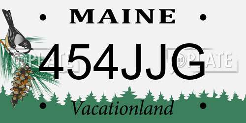 454JJG Maine License Plate