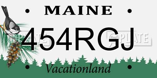 454RGJ Maine License Plate