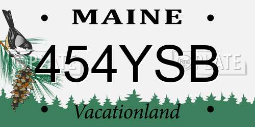 454YSB Maine License Plate