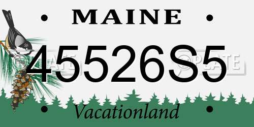 45526S5 Maine License Plate