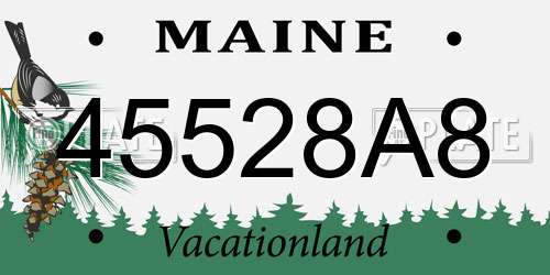 45528A8 Maine License Plate