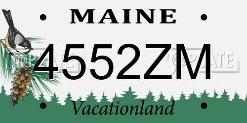 4552ZM Maine License Plate