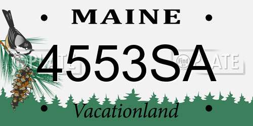 4553SA Maine License Plate