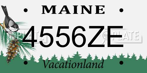 4556ZE Maine License Plate