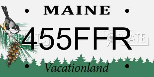 455FFR Maine License Plate