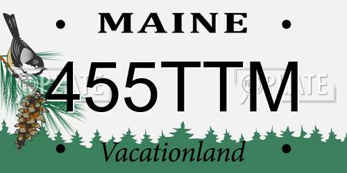 455TTM Maine License Plate