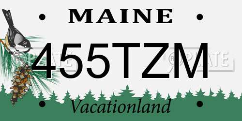 455TZM Maine License Plate