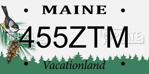 455ZTM Maine License Plate