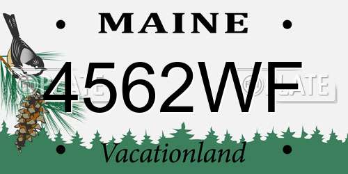 4562WF Maine License Plate