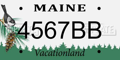 4567BB Maine License Plate