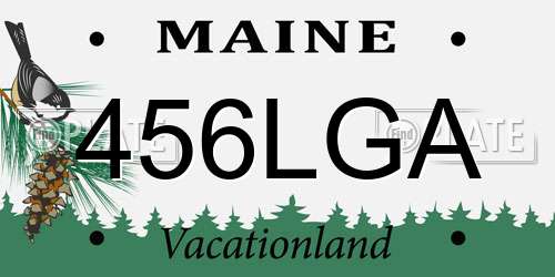 456LGA Maine License Plate