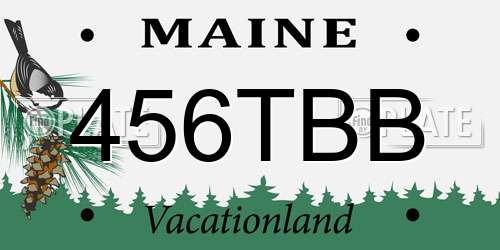 456TBB Maine License Plate