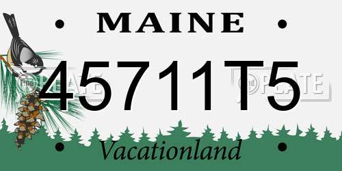 45711T5 Maine License Plate