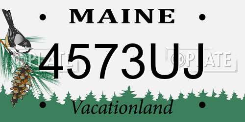 4573UJ Maine License Plate