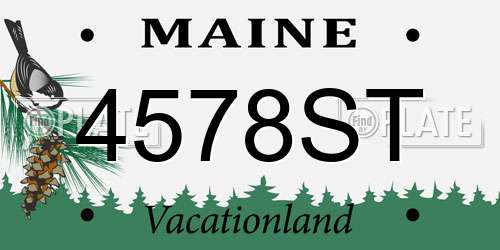 4578ST Maine License Plate