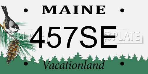 457SE Maine License Plate